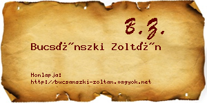 Bucsánszki Zoltán névjegykártya
