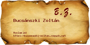 Bucsánszki Zoltán névjegykártya