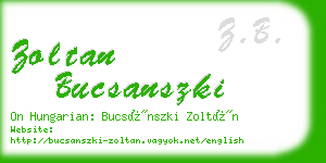 zoltan bucsanszki business card